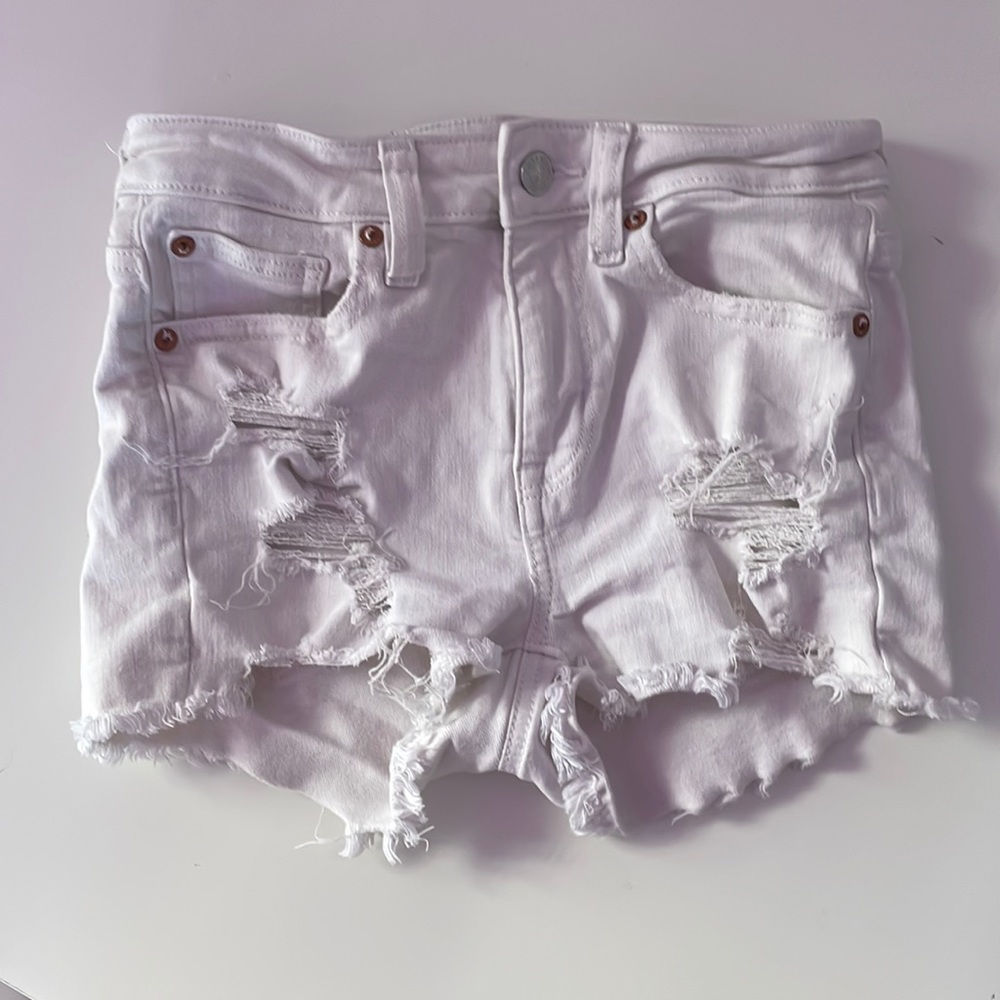 White Jean Shorts